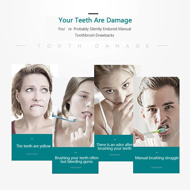 Electric Toothbrush With 4 Brush Heads Smart Timing Tooth Brush USB Rechargeable Teeth Clean Whitening Sonic Toothbrush With Replacement Head