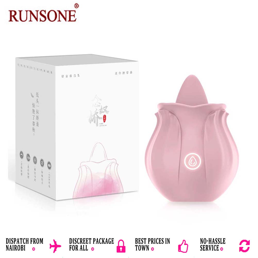 Rose Tongue Licking Vibrator Sex Toy Clitoral Sucker Clit Nipples Anal Stimulator Compact Adult Foreplay Solo Play Game Masturbation Gift for Women Ladies Couples