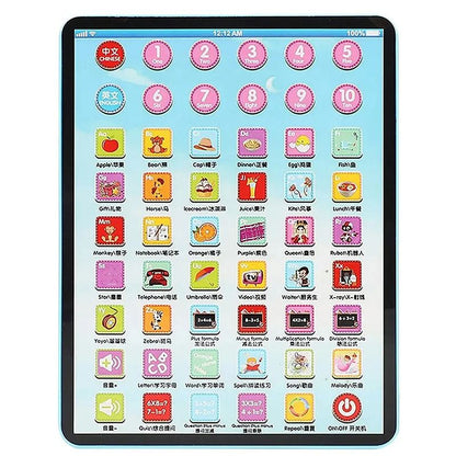 Kids Early Learning Education Touch Screen Mini iPad Learning Tablet Chinese English Machine Electronic Touch Pad Funny Interactive Learning Study Toy Laptop Kids Educational Toys Gift For Boys Girls