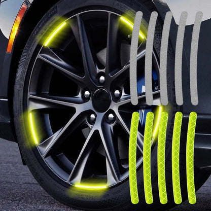20pcs Car Wheel Hub Reflective Sticker Tire Rim Reflective Strips Luminous Sticker for Night Driving Car Bike Motorcycle Wheel Sticker Car-Styling Accessories