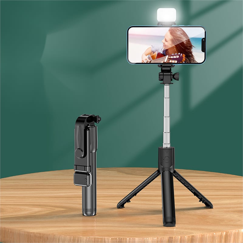 PAFEL R1/R1S Bluetooth selfie stick 3in1 phones tripod stand fill light telescopic selfie stick wireless remote control tripod Bluetooth live streaming mobile phone stands