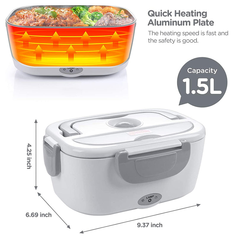220V 1.5L Stainless Steel Electric Heating Lunch Box Plug School Office Home use Picnic Portable Food Warmer Container Heater