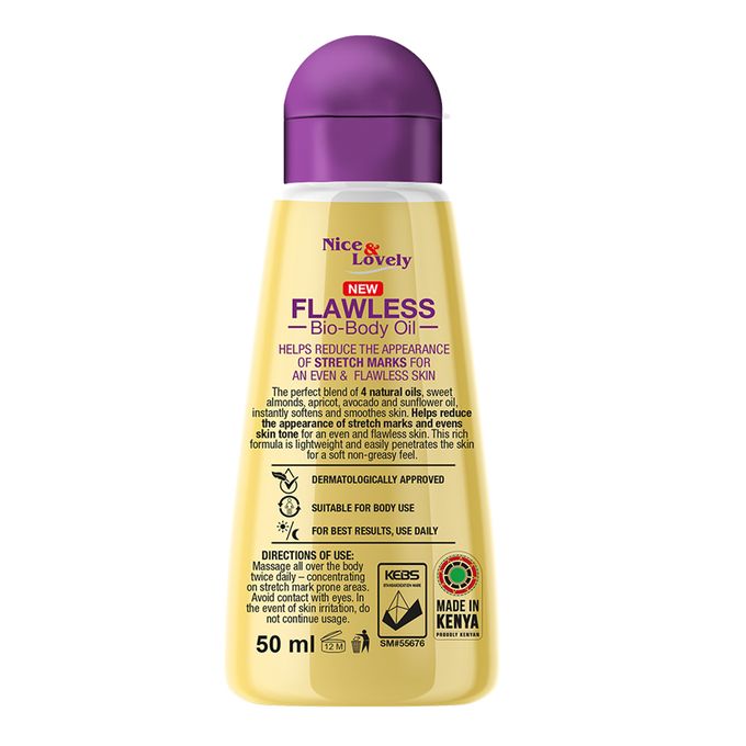 [Limited Offer] Nice & Lovely Flawless Bio-Body Oil For Stretch Marks & Contains 4 Natural Oils.