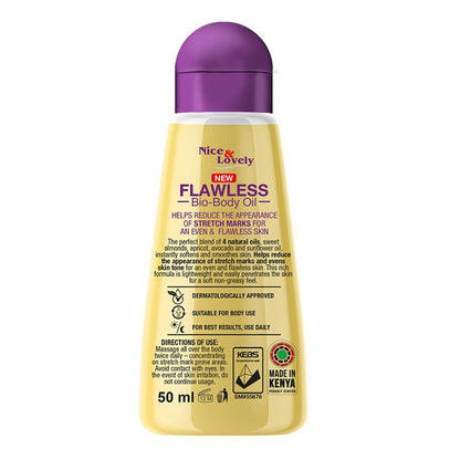 [Limited Offer] Nice & Lovely Flawless Bio-Body Oil For Stretch Marks & Contains 4 Natural Oils.