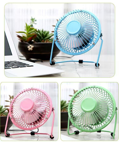 6 Inch Portable USB consumption small fan metal table fan 360° rotation mini fans desktop bass electric fandissipate heat Cooler Cooling Fan for students office workers for PC / Notebook Air cooled
