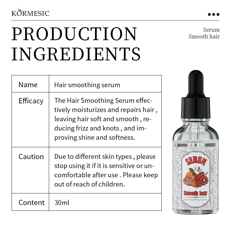 30ML KORMESIC Smooth Hair Moisturizing Repair Hair Smoothing Serum: Banish Frizz, Unravel Knots & Boost Hair Shine Reduce natural hairbreakage Strong Hair Follicles Reduce Hair Loss