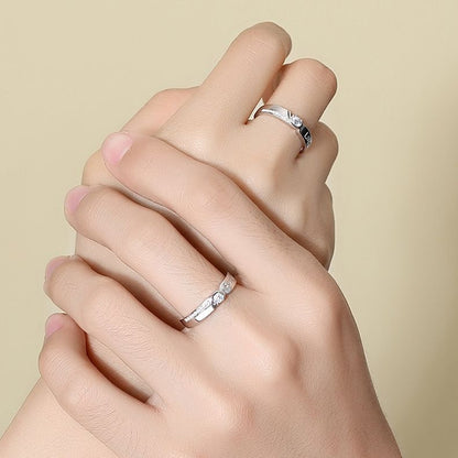 Rings 2PCS Couple rings set for men and women ladies adjustable rings jewelry rings wedding in jewellery adjustable rings Diamond style Fashionable exquisite