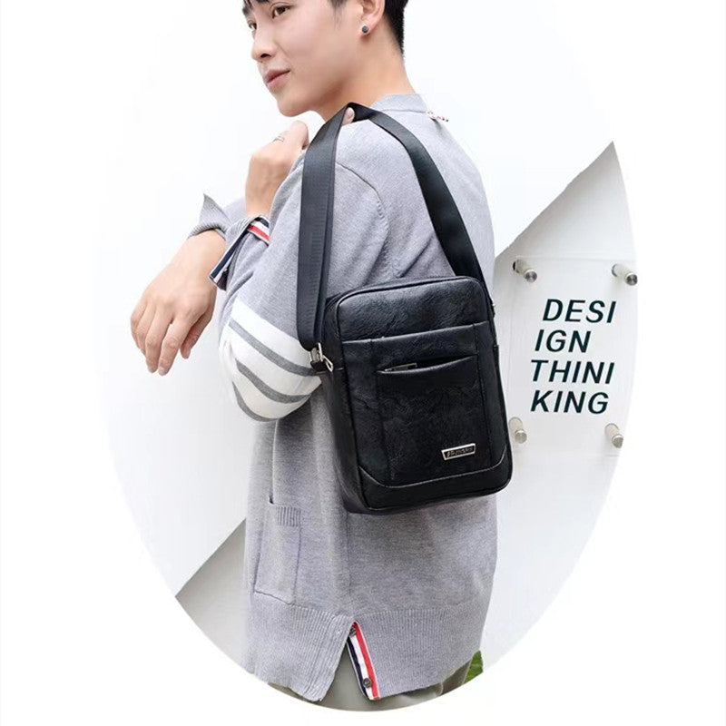 Men's Bag New Large Capacity Single Shoulder Bag Pu Business Men's Messenger Bag Men's Single Shoulder Backpack
