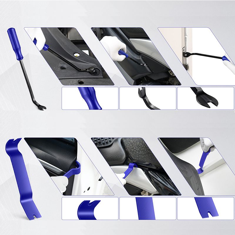 Auto Trim Removal Tool Kit - 5-Piece No Scratch Pry Tool Set for Car Panel and Dashboard Removal - Includes Door Panel Tools, Push Rivets, Car Clips - Essential for Interior Trim Work