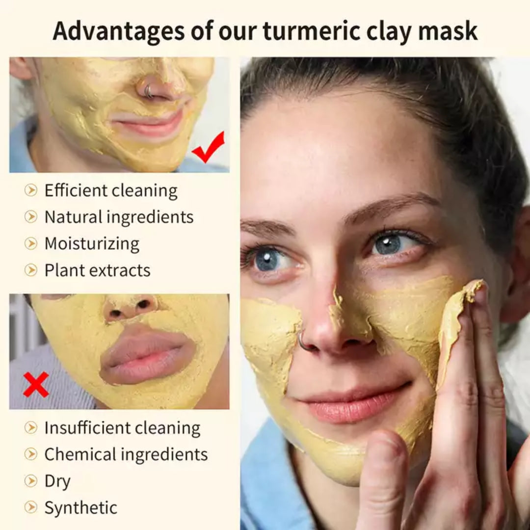 Turmeric Clay Mask - Detox, Anti-acne, Repair, Anti-aging, Remove Blackheads, Moisturizing Skin