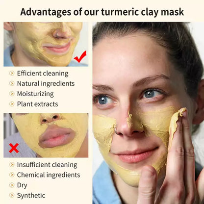 Turmeric Clay Mask - Detox, Anti-acne, Repair, Anti-aging, Remove Blackheads, Moisturizing Skin