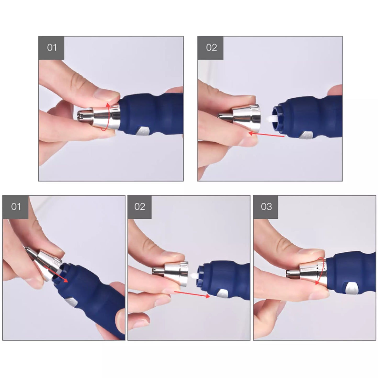 Low Noise Electric Nose Ear Trimmer for Men Washable Trimmer Head Portable Nose Ear Hair Clipper