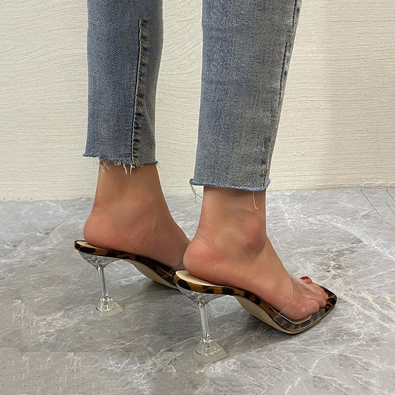Ladies Shoes Women Shoes Sandals Heels High-heeled Shoes Slippers Flip Flops Leopard Print Female Shoes On Sale