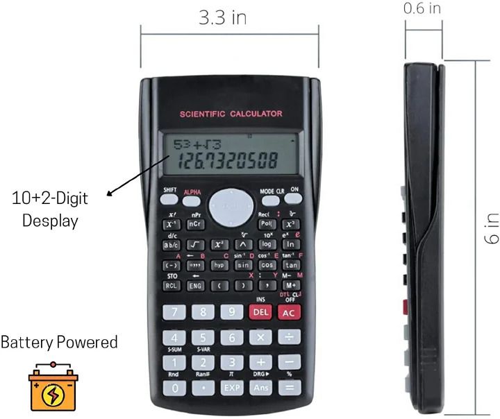 Portable Scientific Calculator Functions Calculator 12 Digits Display Scientific Calculator for Mathematics Teaching School Student 240 KK-82MS-B