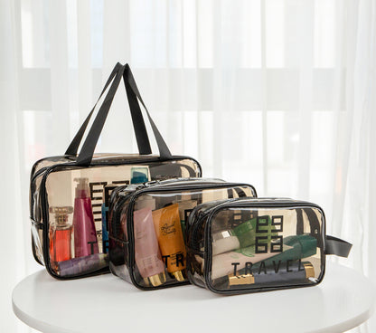 3pcs/set Makeup Bags Travel Wash Bag Transparent Waterproof Makeup Transparent waterproof makeup bag Storage Pouch Large Capacity