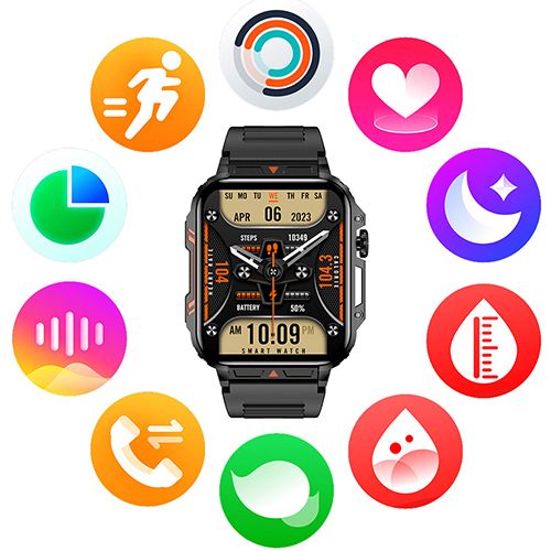 LIGE L81 Smartwatch 1.95 Inch Full Screen Health Monitoring Watches IP68 Waterproof Sport Fitness Tracker Bluetooth Call Smart Watch For Men Women