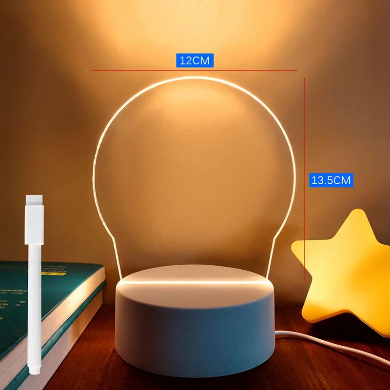 Note Board Creative Led Night Light Erasable Write Message Board Holiday USB Light Transparent Luminous Acrylic Light Gift For Children Girlfriend Decoration Night Lamp Calendar Desktop Ornaments