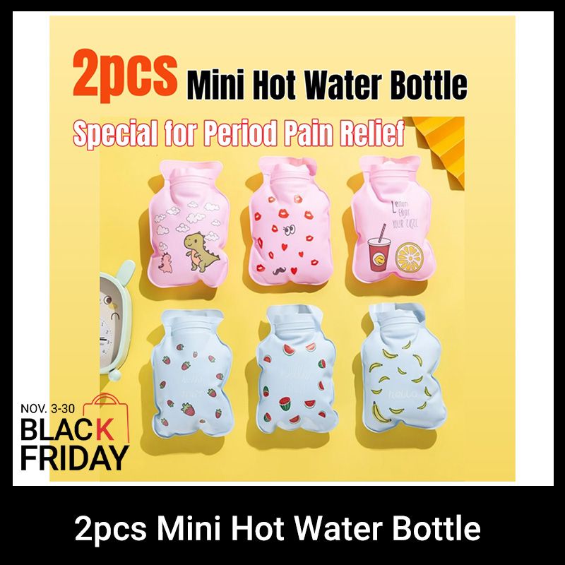 2pcs Mini Hot Water Bottle Cute Hot Water Bag Soft Portable Hot Water Bottle Menstrual Cramps Household Personal Care Women Lady Girls Period Pain Relief Warm Hand Warm Foot