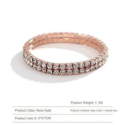 Ladies'Watch Square Inlaid Diamond Steel Strap Ring Necklace Earrings Double Row Full Diamond Bracelet Set Exquisite Elite Elegant Ladies' Casual Diamond Quartz Watch Jewelry Set For Gift Daily Wear