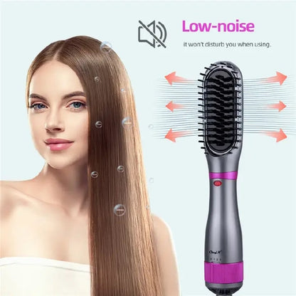 Hair Dryer Brush 350W Hair Brush Low Noise 180 ℃ 3 Speed Anti Scald Design Negative Ion Hair Styling Tools Multifunctional Electric Hot Air Blow Combs Tourmaline Ceramic Hair Dry Brush