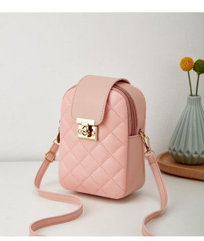 New Messenger handbags Women's Fashion Simple Rhombus Single Shoulder Mobile Phone bags