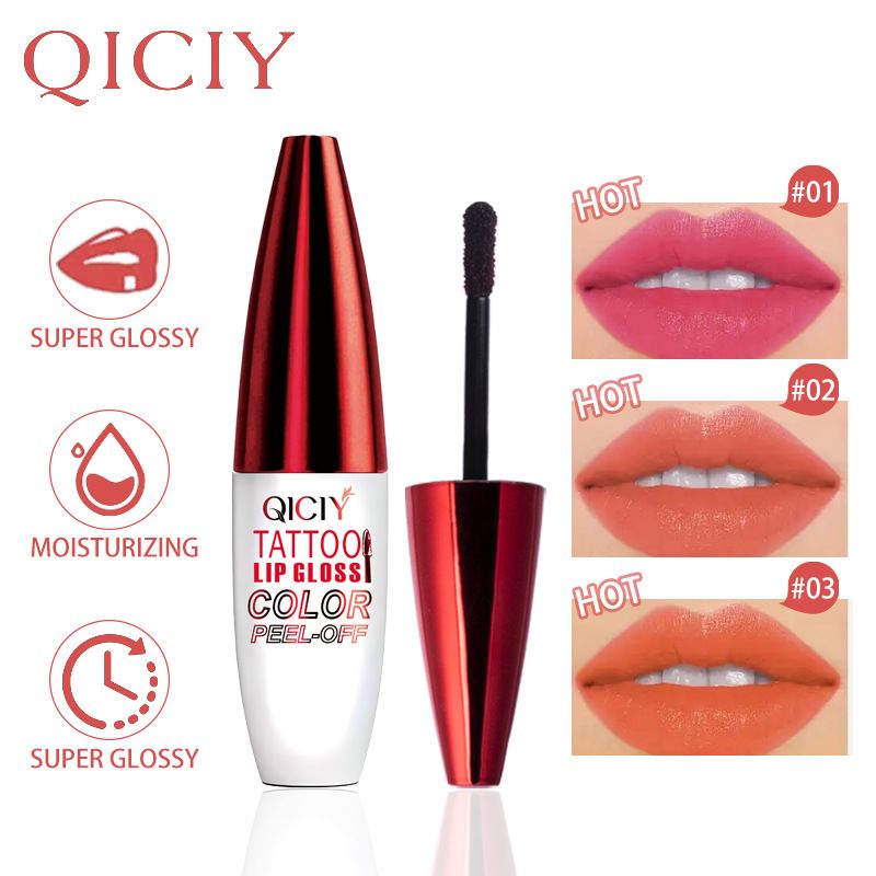 QICIY Natural Matte Stained Lip Tear off Lipstick Durable Waterproof Non stick Cup Mist Tear off Lip Gloss
