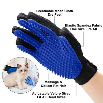 Pet Hair Removal Brush Cat and Dog Hair Removal Gloves Cat and Dog Floating Hair Bath Supplies Rubber Gloves Grooming Comb Pet Finger Cleaning Massage Tool Hair Removal Brush Pet Grooming Gloves
