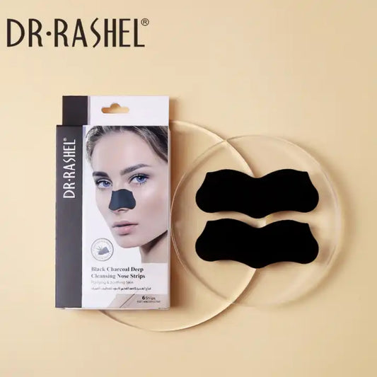 Dr. Rashel 6PCs Charcoal Nose Strips Deep Cleansing Removes Blackheads Exfoliating Strip - Dr Rashel
