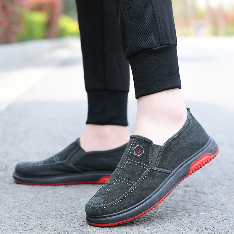 New Men's Cloth Shoes Bean Casual Shoes High-end Men's Canvas Shoes