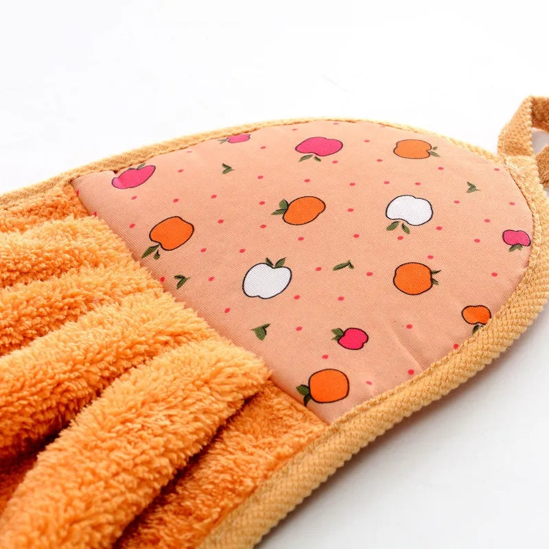 3pcs /set Absorbent Cloth Cleaning Cloth Coral Velvet Bathroom Supplies Soft Hand Towel Absorbent Cloth Dishcloths Hanging Cloth
