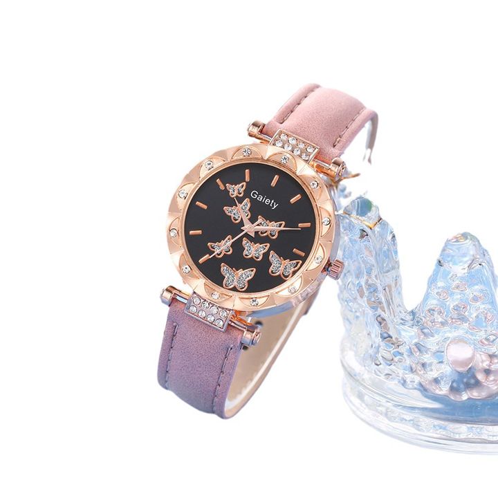 Butterfly Watches Luxury Brand Leather Quartz Women's Watch Ladies Fashion Watch Women Wristwatch Clock For Valentines Gift Favorite Women Giftes
