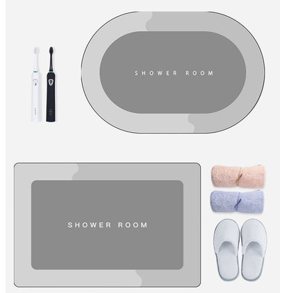 2PCSBathroom non slip floor mat, entrance foyer absorbent floor mat, cross-border household bathroom printed foot mat
