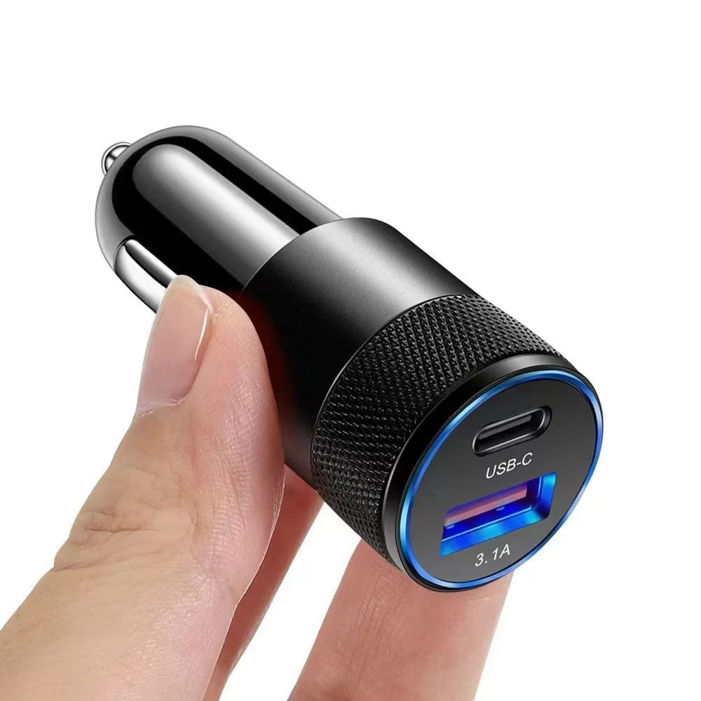 3.1A USB+PD Car Charger Type C Fast Charging Car Phone Adapter For iPhone Xiaomi Huawei Car Cigarette Lighter Quick Charge