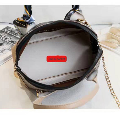 New arrival small small sling bag check video fast delivery CaseTek Women's small sling bag Fashion Handbags with scarf ladies Shoulder bag good designPU bag