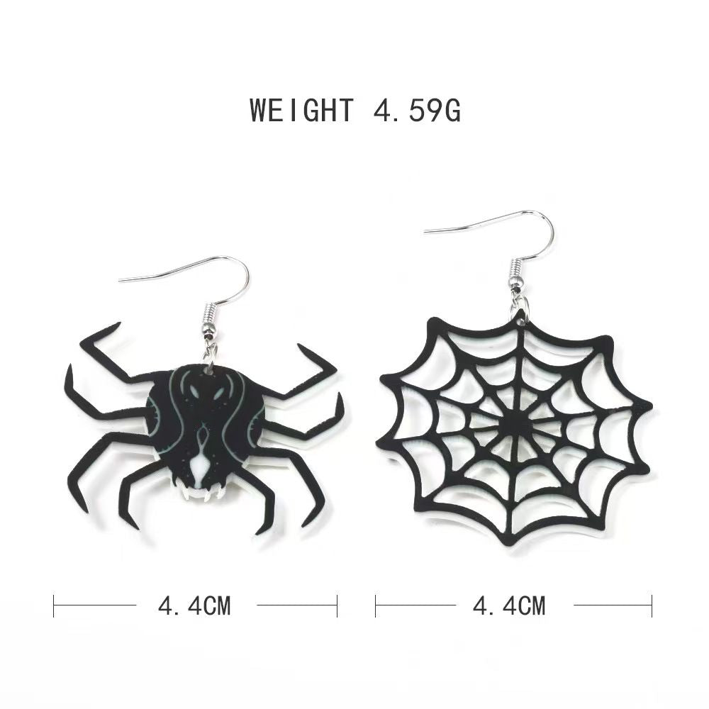 New eco-friendly acrylic earrings, with a unique European and American style. Halloween-themed earrings featuring pumpkins, spiders, cats, and ghosts.