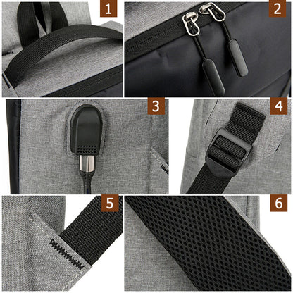 15.6" Laptop Bag Men Backpack With USB Charging Jack Large Capacity Backpack