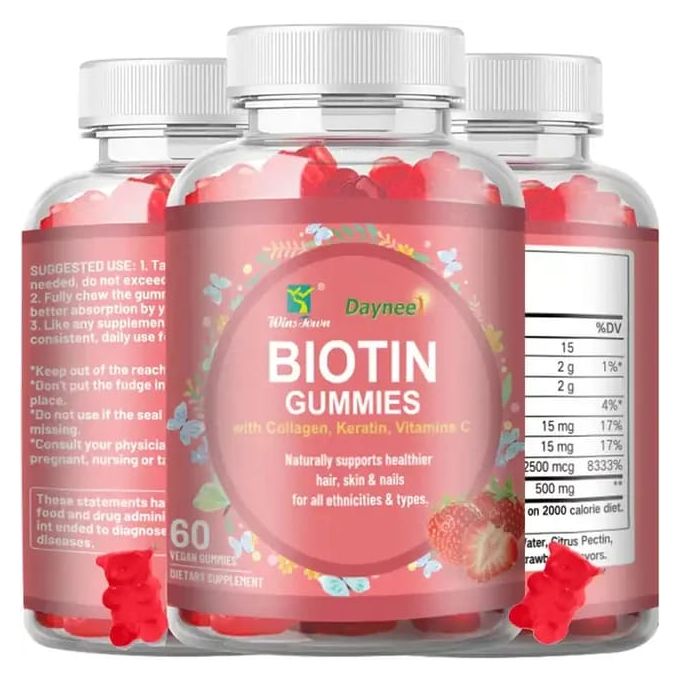 Daynee Biotin With Collagen, Keratin & Vitamin C - 60Pcs Biotin with Keratin & Collagen Peptides - Advanced For Hair Growth Treatment for Men & Women