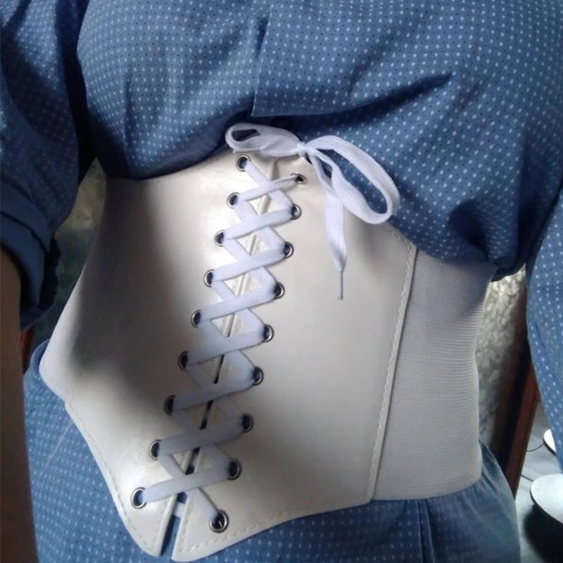 Fashion Women Corset Wide Pu Leather Girdle Slimming Body Belts Ladies Elastic High Waist Belts Cinto Sobretudo Feminin Ceinture