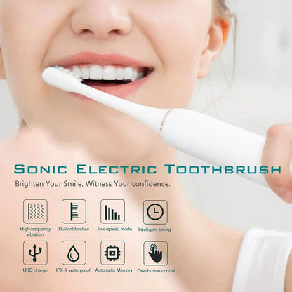 Electric Toothbrush With 4 Brush Heads Smart Timing Tooth Brush USB Rechargeable Teeth Clean Whitening Sonic Toothbrush With Replacement Head