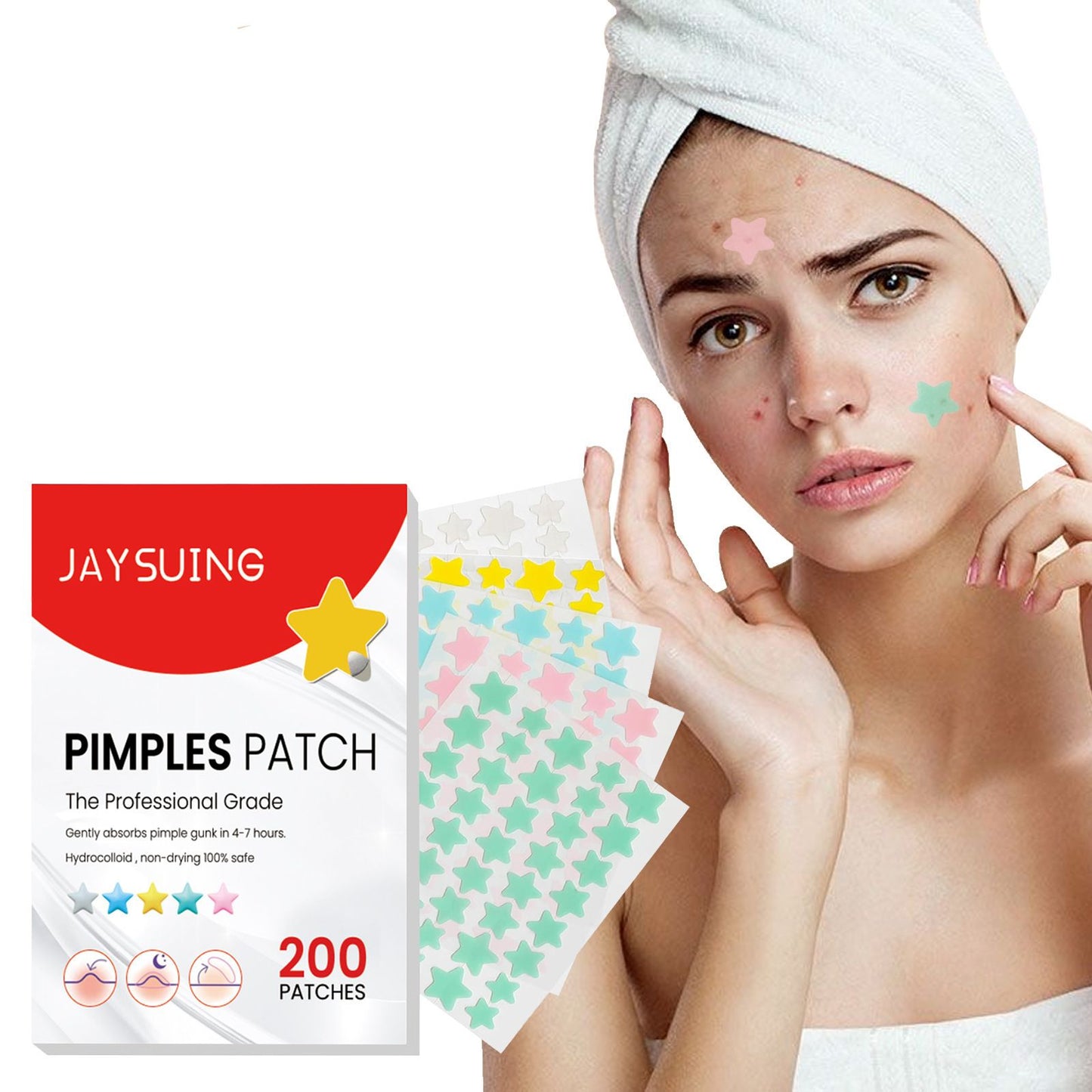 200pcs Repair Acne Patch Facial Skin Care Fade Blemishes Pimple Marks Closed Acne Blemishes Cover Acne Pimple Repair Patch