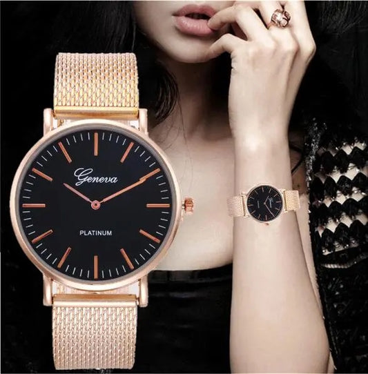 Geneva Lady Watch Women Watches Ladies Watches Girl Wristwatch Luxury Stainless Steel Retro Wrist Watch Female Quartz Watches Valentine's Day Christmas New Year Girl Friend Wife Gift