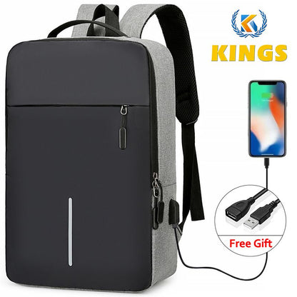 15.6" Laptop Bag Men Backpack With USB Charging Jack Large Capacity Backpack