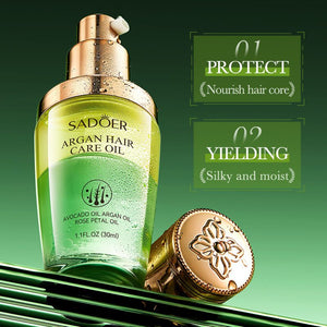 SADOER Triple Plant Serum in One Rose Petal Oil, Coconut Oil, Argan Oil Hare Care Oil, For Hair Softening Hair Repair