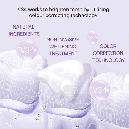 New V34 Teeth Whitening Teeth Mousse Deep Cleaning Toothpaste Cigarette Stains Repair Bright Neutralizes Yellow Tones Dental Plaque Fresh Breath Oral Care