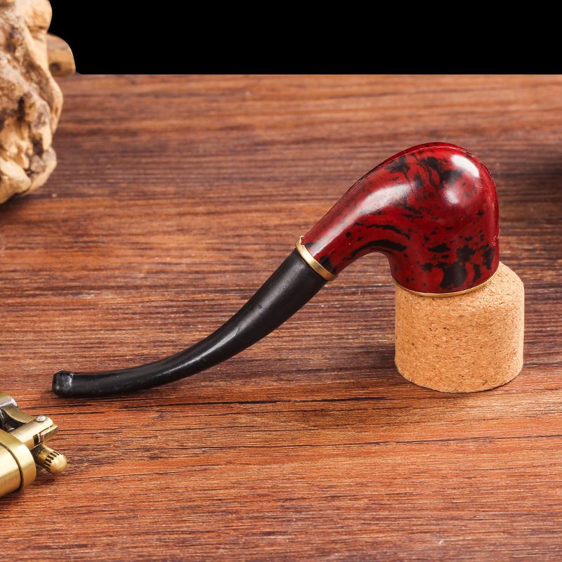 New Tobacco Pipe Resin Bent Pipe Cigarette Filter Handheld Cigar Tobacco Pipe Smoker Tool Mini Curved Smoke Beginner Smoking
