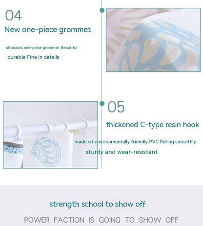 Waterproof Shower Curtain - Soft Texture, Easy to Clean, Eco-Friendly Material - Ideal for Bathroom, Shower Stall - with Hook Hole Design