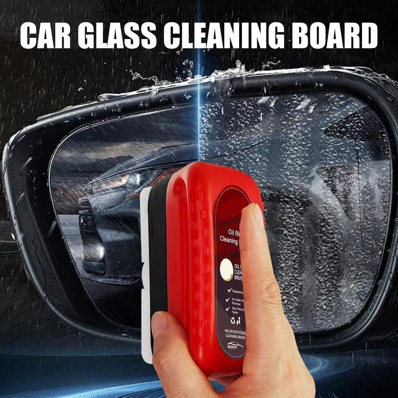 120ml Car Glass Cleaner Automotive Glass Sponge Cleaning Brush Windshield Oil Film Cleaner Glass Polishing Agent Car Maintenance