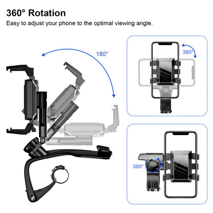 Car Phone Holder, 360 Degree Rotating Dashboard Car Phone Mount with Adjustable Spring Clip for 4-7in Smartphones