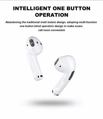RichRipple Pro 6 Bluetooth Earphone(pro3 upgrade mini size) Pro6 Wireless Bluetooth Earpods for android&ios Pods Earbuds White with Black Covers