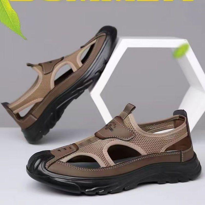 Summer sandals mesh cloth head breathable Shoes hollow-out outdoor casual all-match non-slip sandals